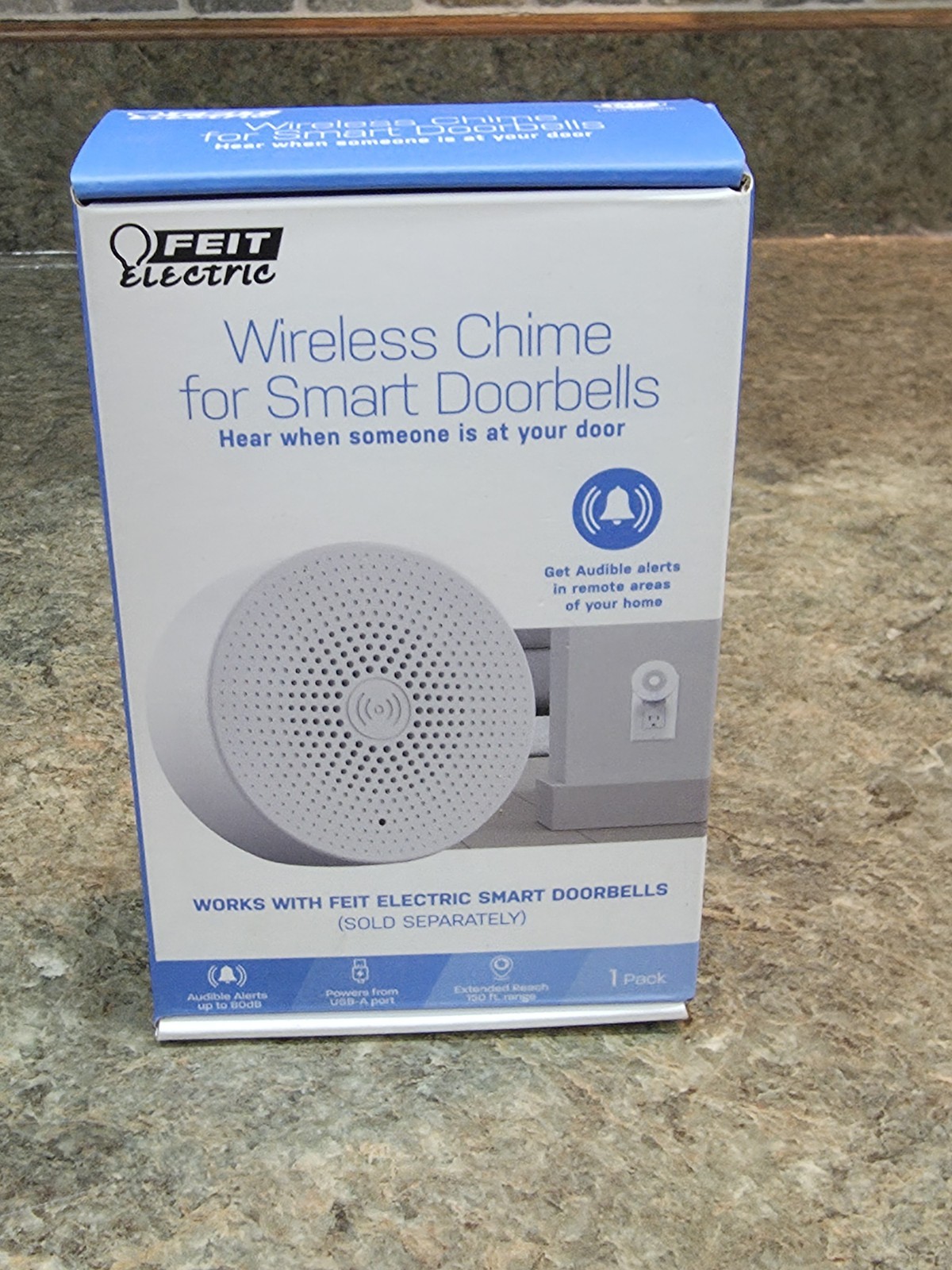 Feit Electric USB Powered Doorbell Speaker Wireless Chime for Smart Doorbell NEW