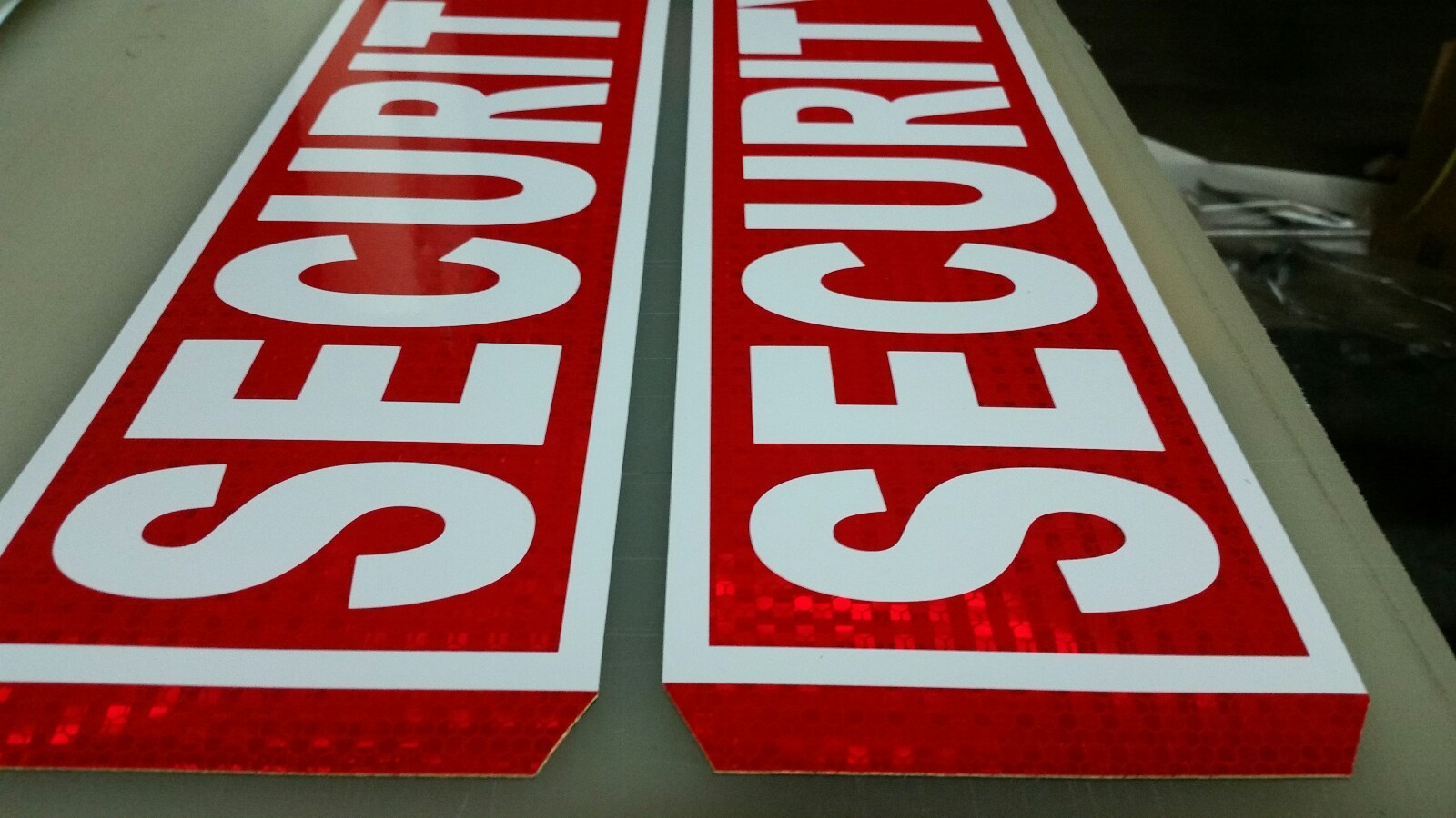 security magnetic door signs reflective red