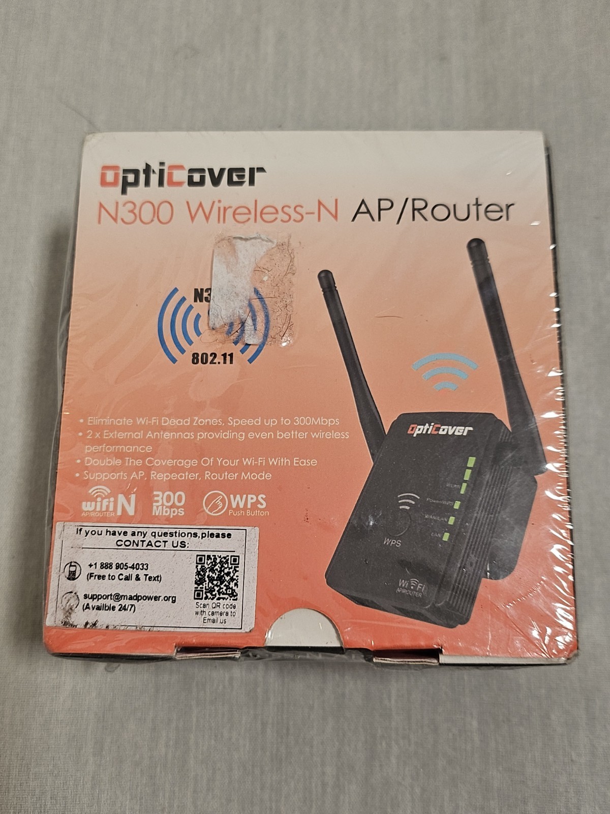 OPTICOVER N300 Wireless - N AP/ Router - Wifi Extender - New