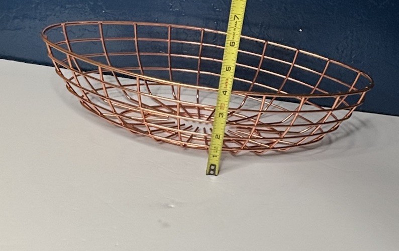 Copper Finish Wire Basket Fruit oval Bowl/Home Decor