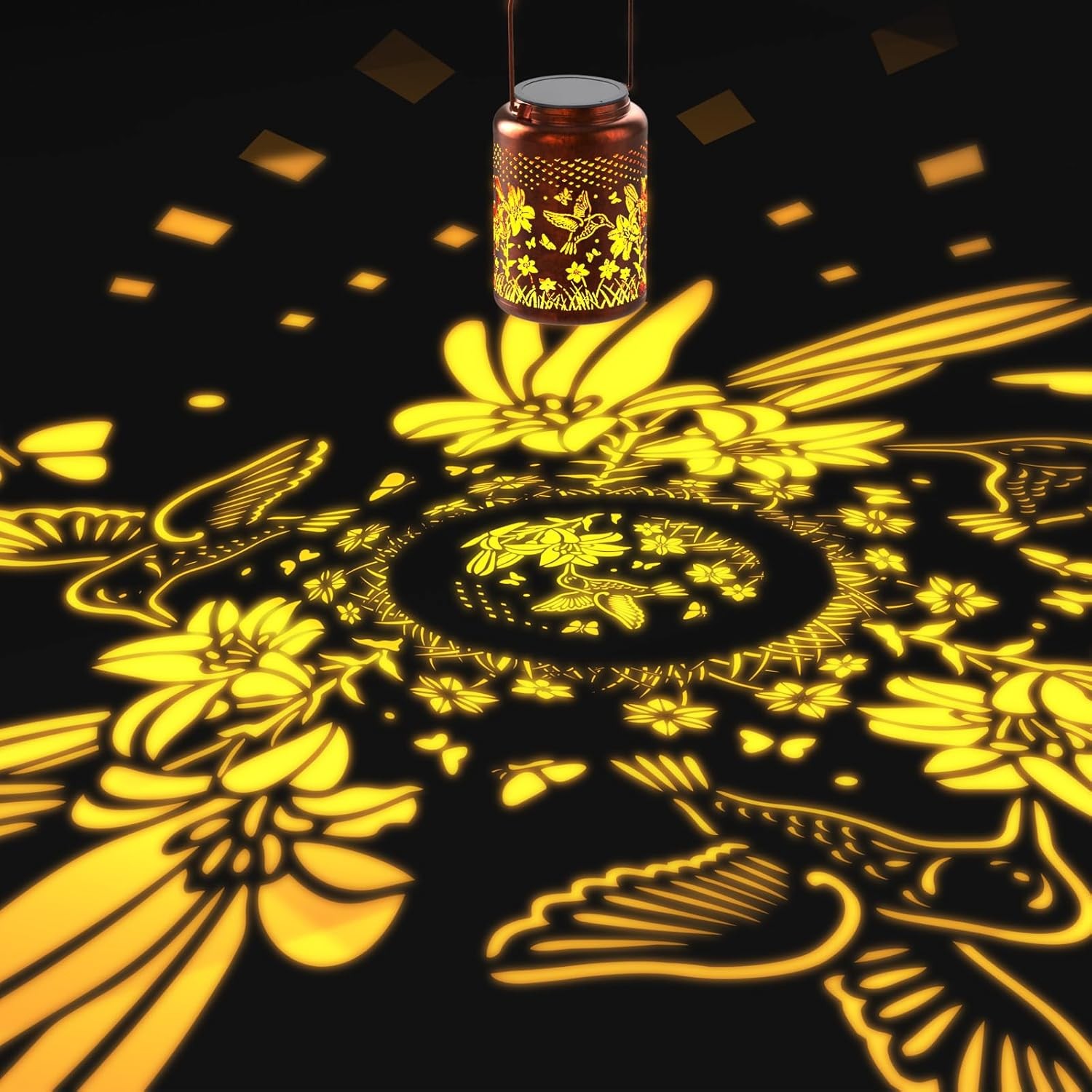 Solar Lantern Hanging Light LED Hummingbird Outdoor Garden Lamp Waterproof Decor