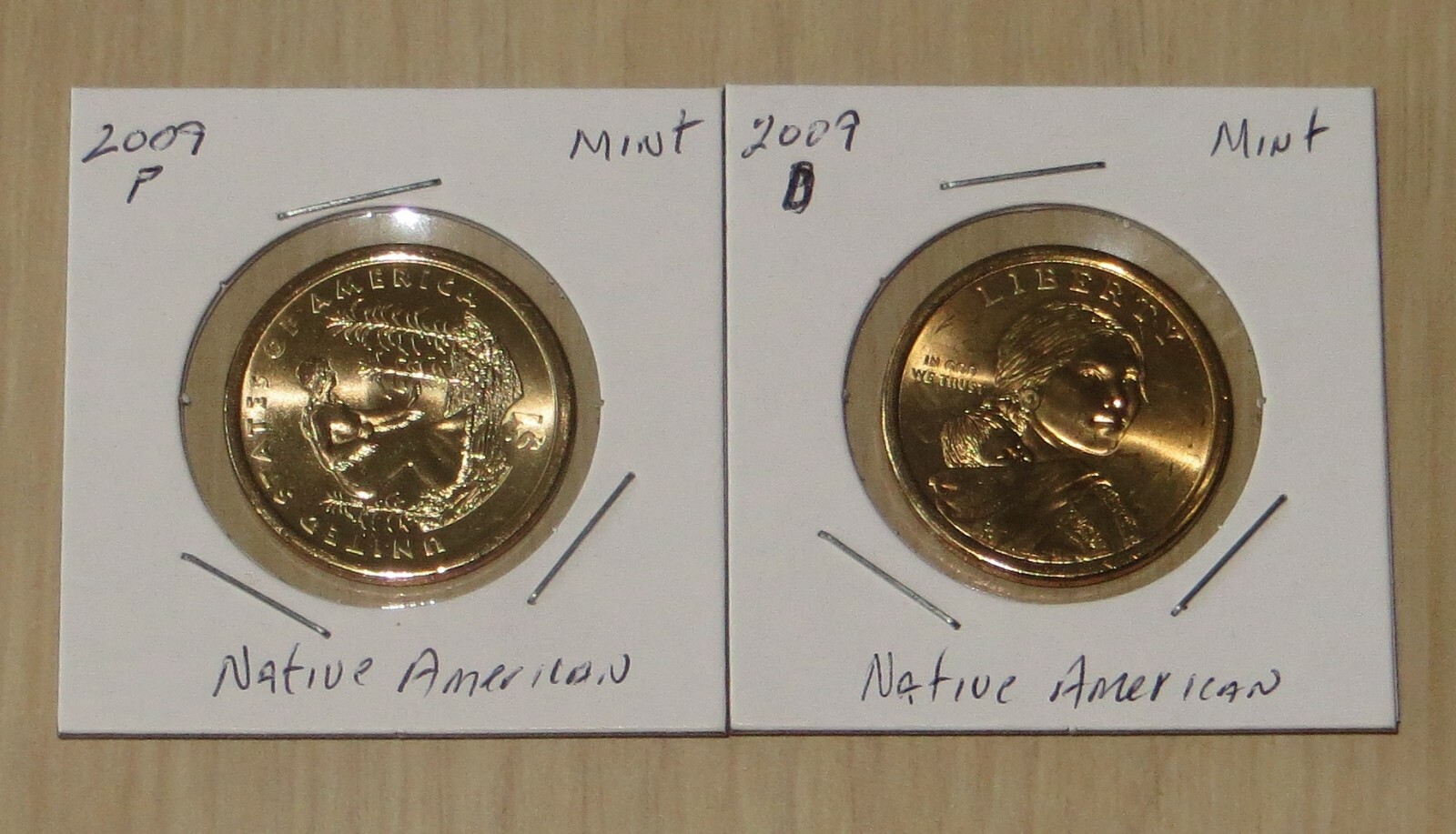 2009pd US Mint Native Americans Dollar11P3-4 Spread of Three Sisters Agriculture