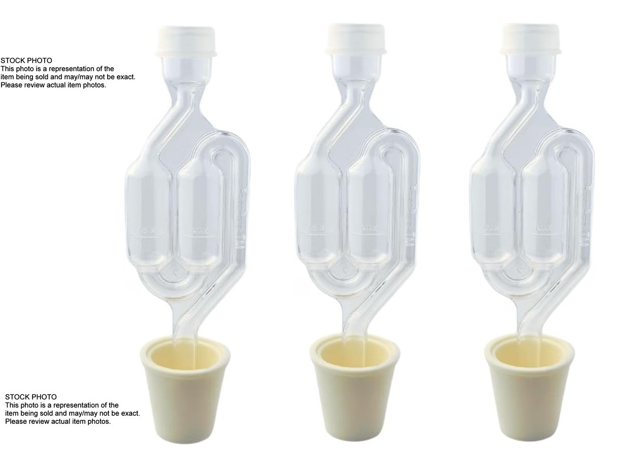 Airlocks for Fermenting (Set of 3) | Bubble Airlock for Wine Making and Beer Mak