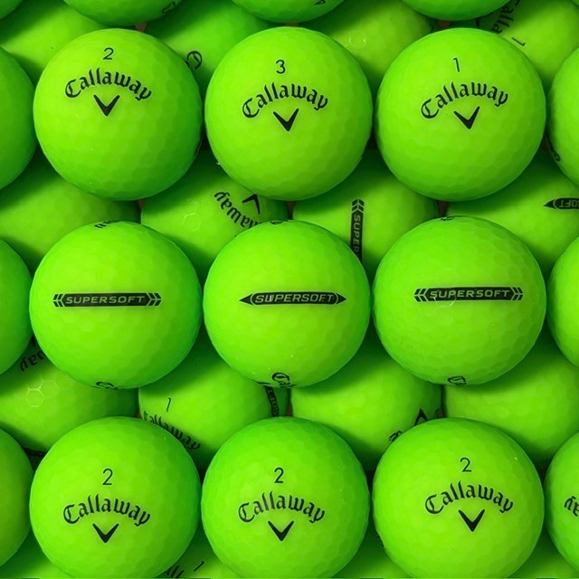50 Callaway Supersoft Matte Green Bulk Lot Used Golf Balls 5A Mint Condition