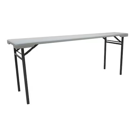 Rectangle Folding Table, 20 In W, 71 In L, 29 In H, Blow Molded Polyethylene