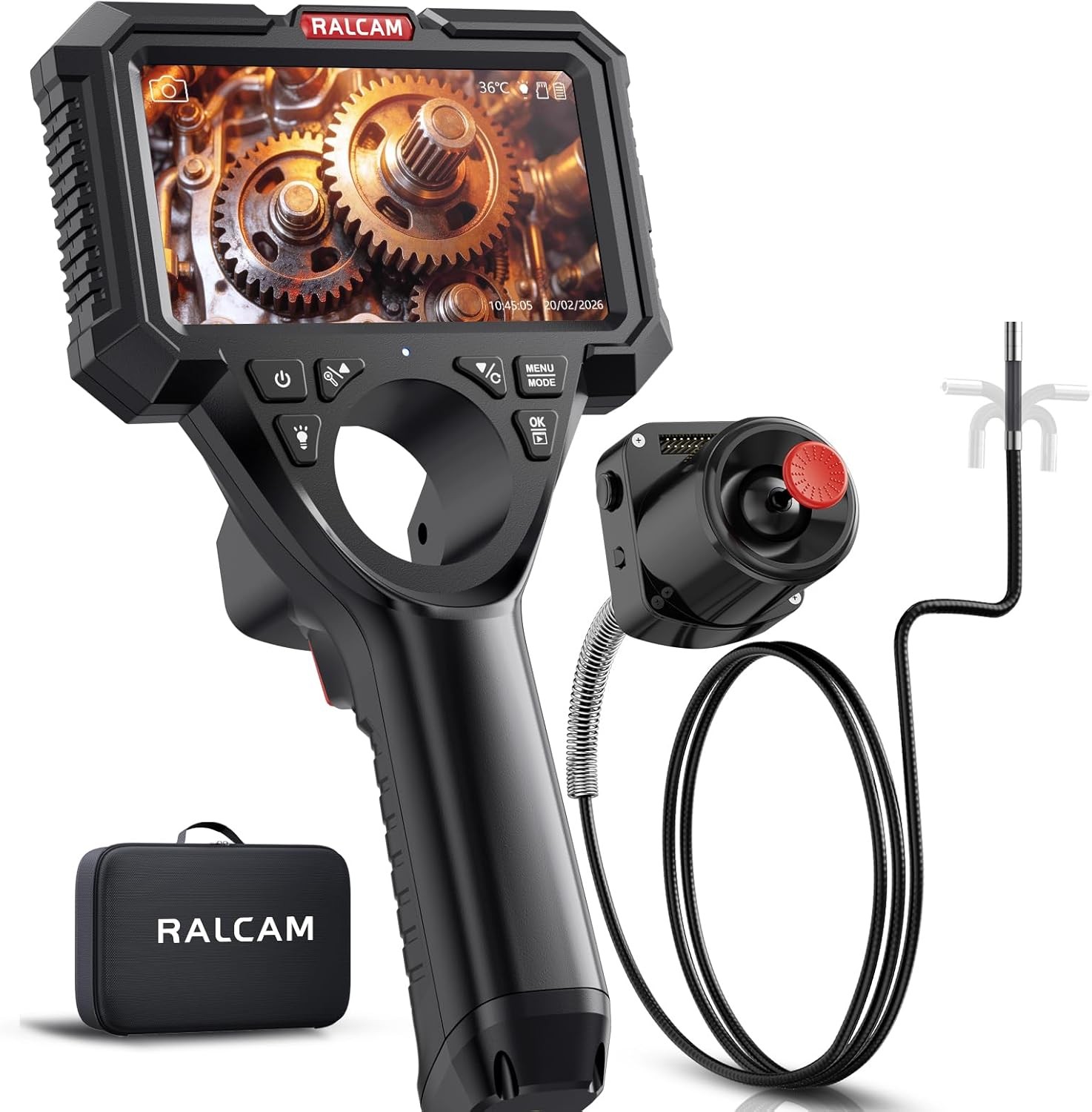 Ralcam Joystick 5" Endoscope Camera 6.2mm Inspection Camera 360° Borescope