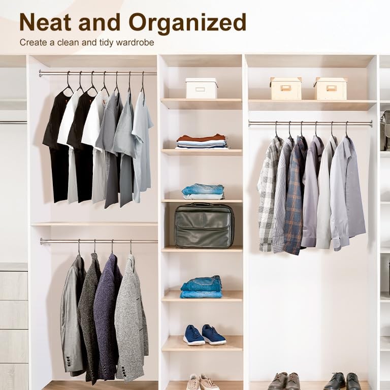Black Plastic Hangers 60 Pack, Clothes Hangers with Non Slip Hooks, Durable &...