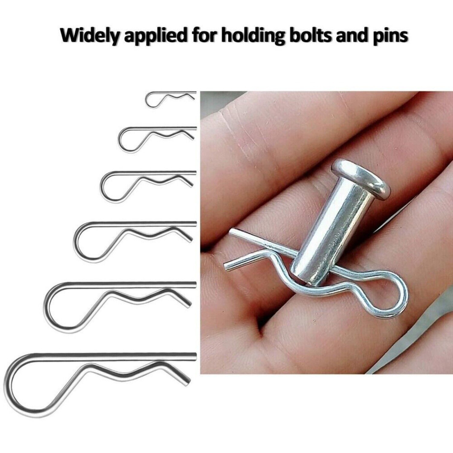 1mm-7mm R Clips for Securing Zinc Plated Clevis Pins Retaining Split Beta Pins