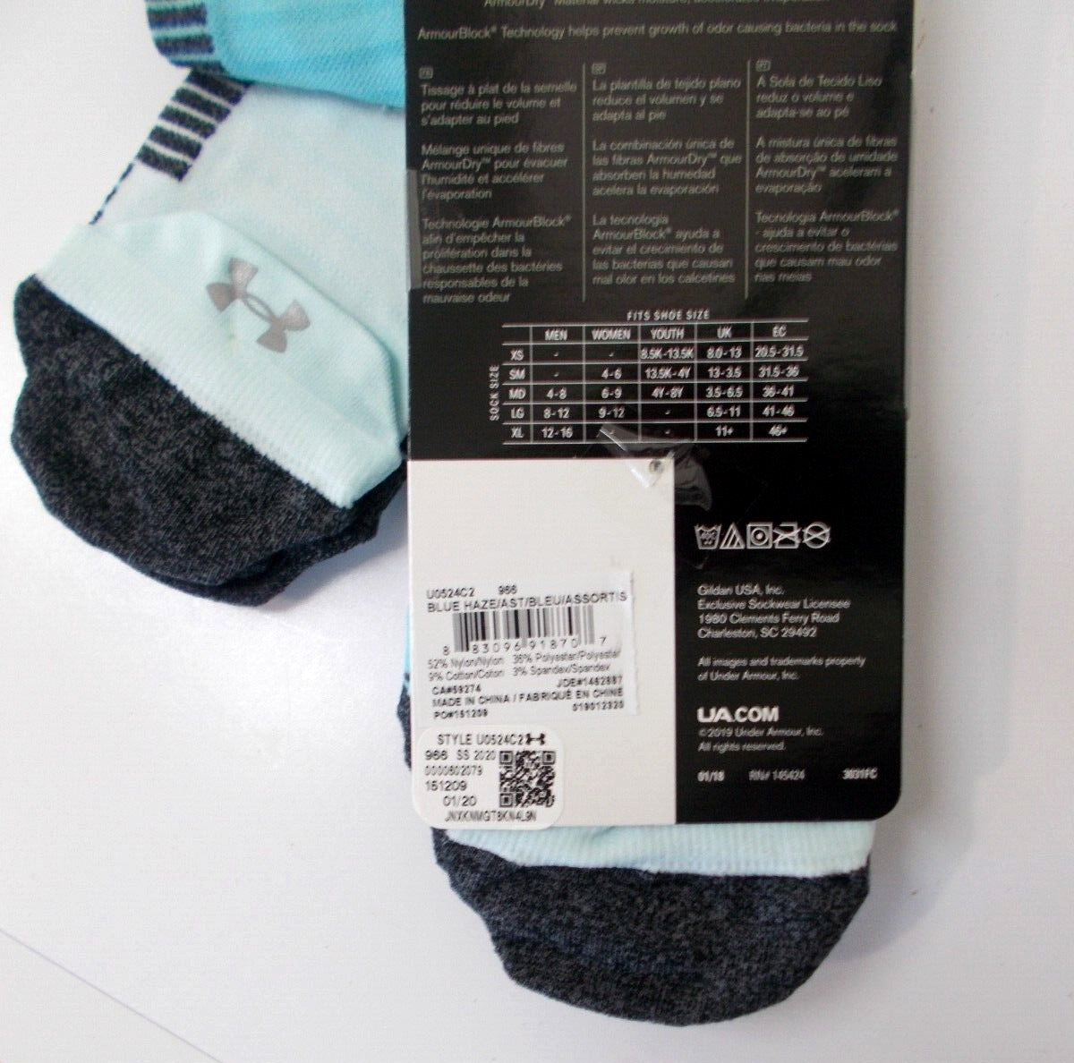 4 Pair Under Armour UA Run NO SHOW TAB Socks BLACK/WHITE MEDIUM