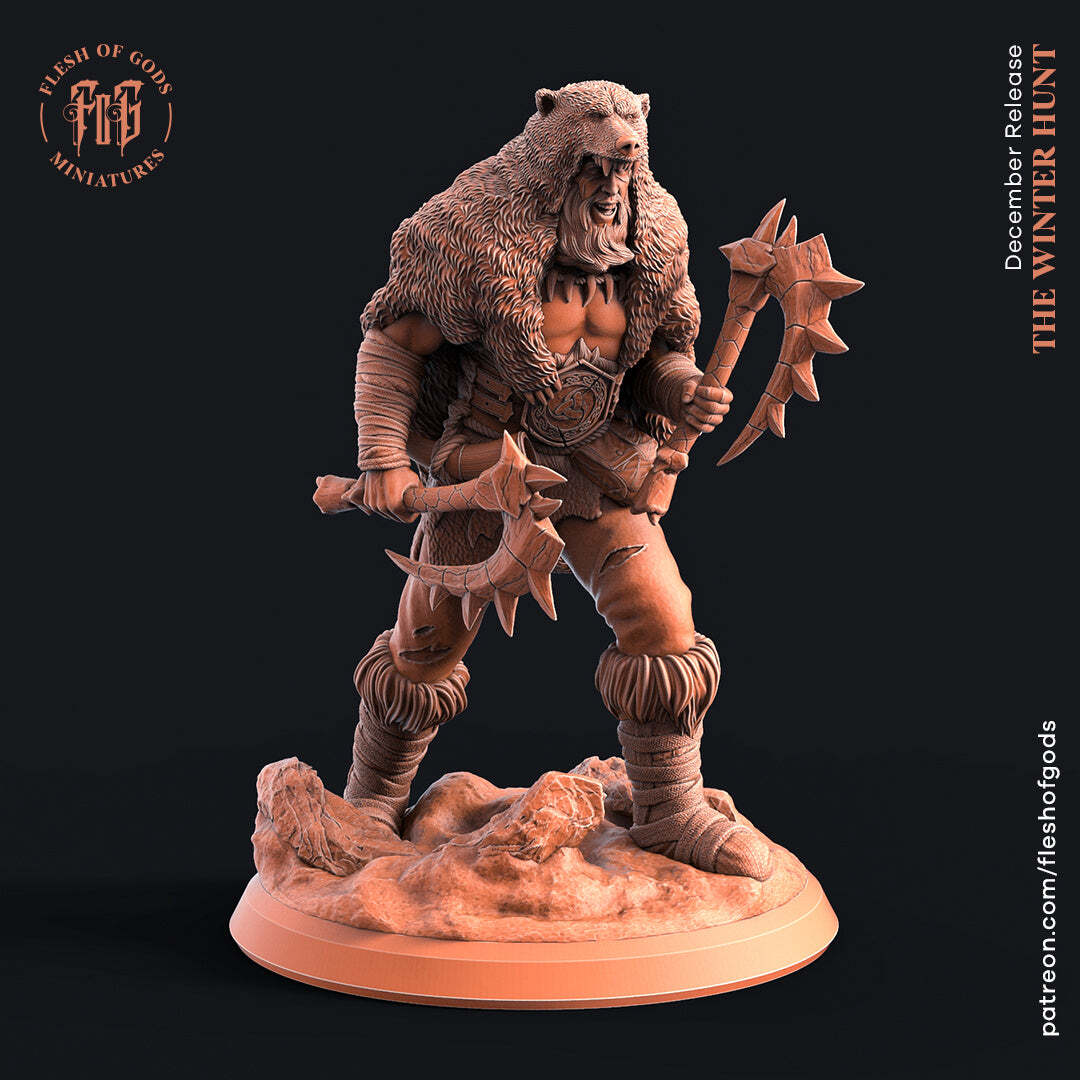 Biere, The Berserker - The Winter Hunt - Flesh of Gods Wargaming D&D DnD