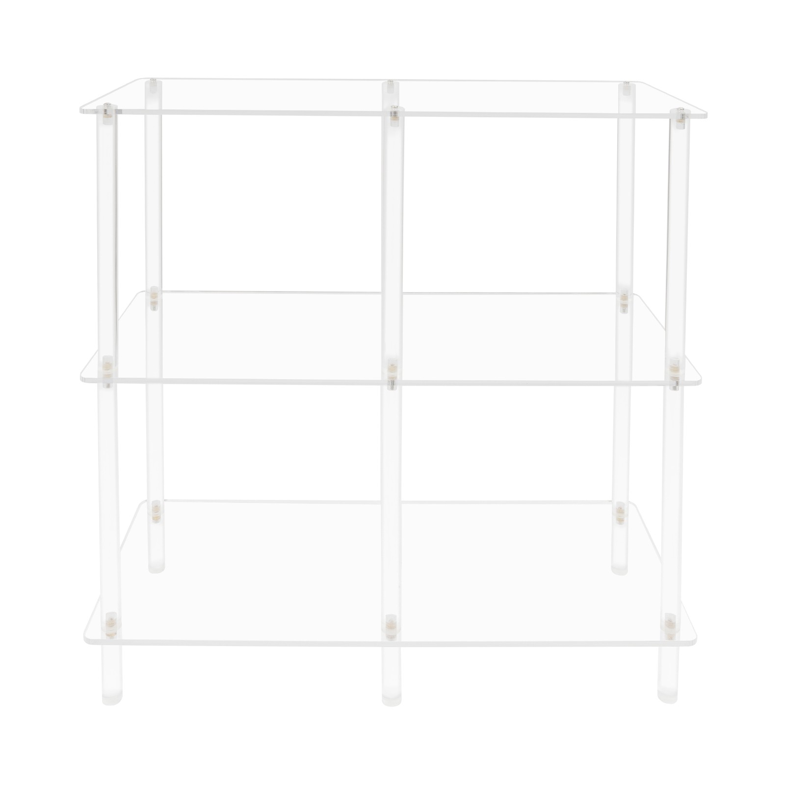 Acrylic Table, Small Entryway Table with Open Shelves, Clear Entry Table