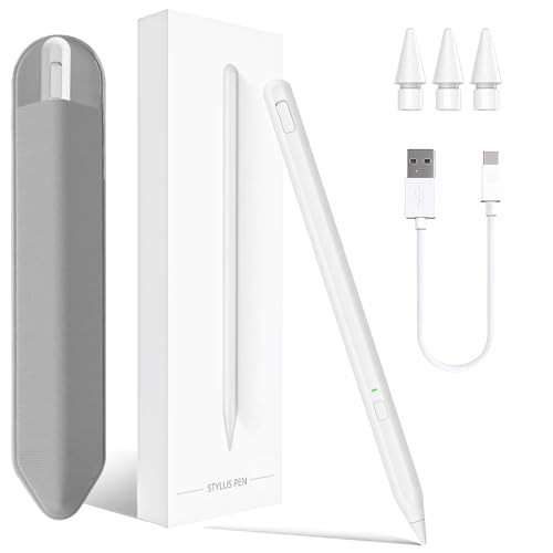 Stylus Pen for iPad 11th&10th Generation, Pen with Pencil Holder,Palm White