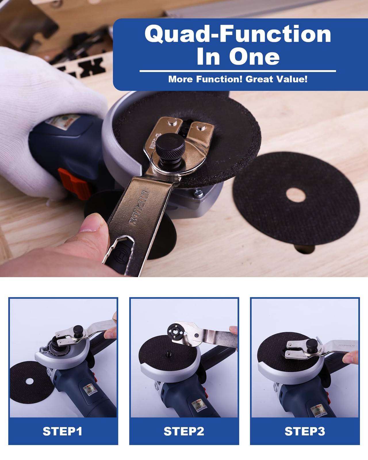 HIPULX 4-in-1 Angle Grinder Wrench | Multi-Function Pin Spanner | Adjustable ...