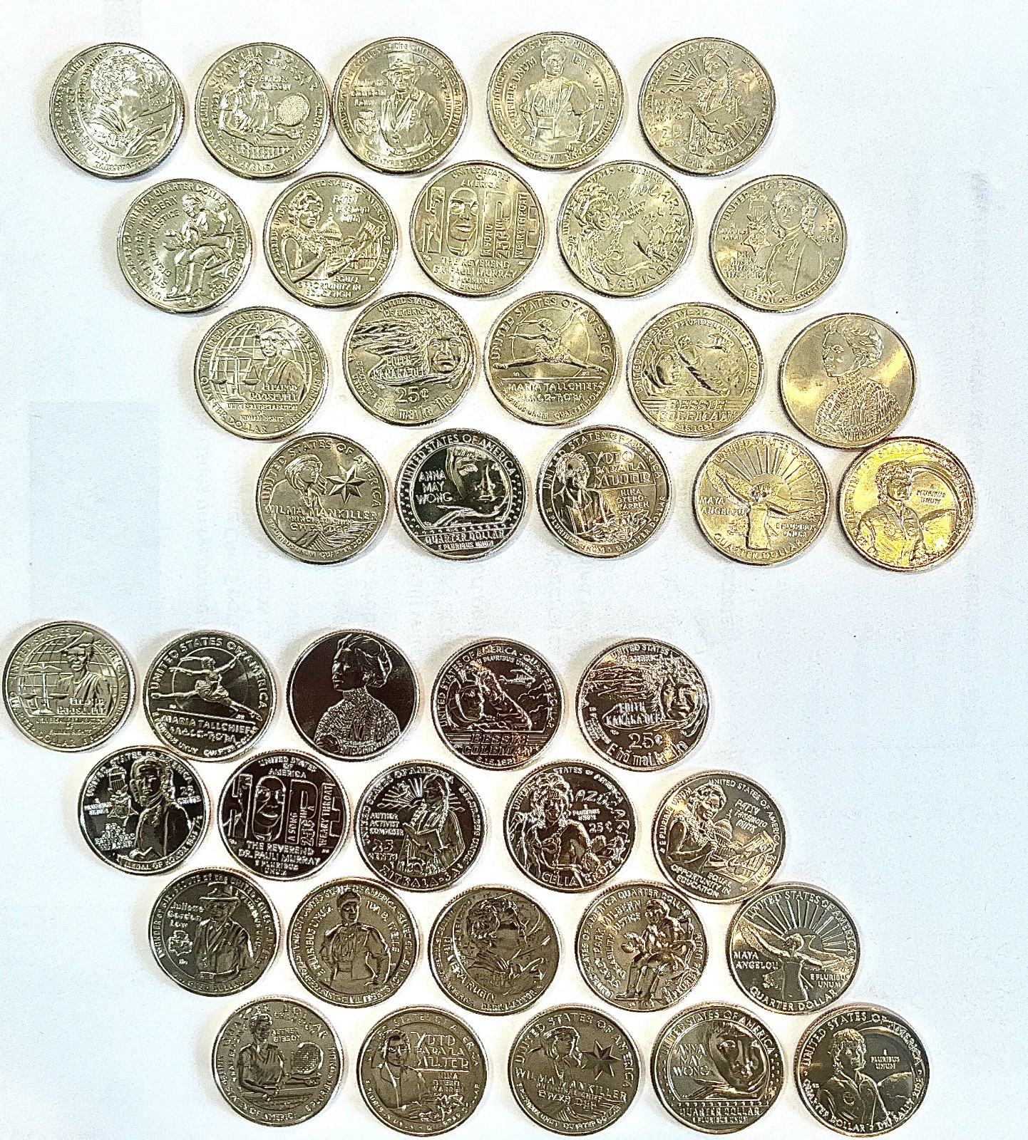 American Women Quarters P&D Complete set - 40 Uncirculated Coins