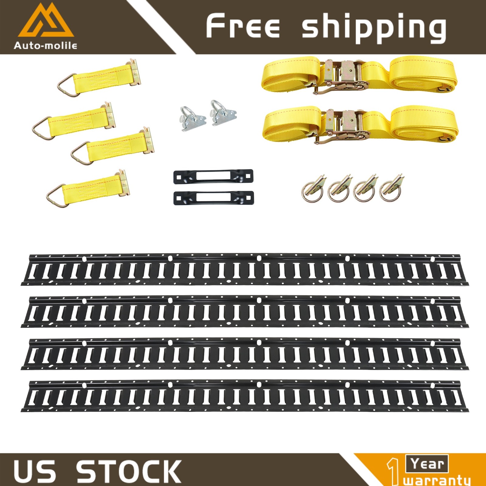 Horizontal Heavy Loads 18 Pack 5'E Track Tie Down Enclosed Trailer For Trucks