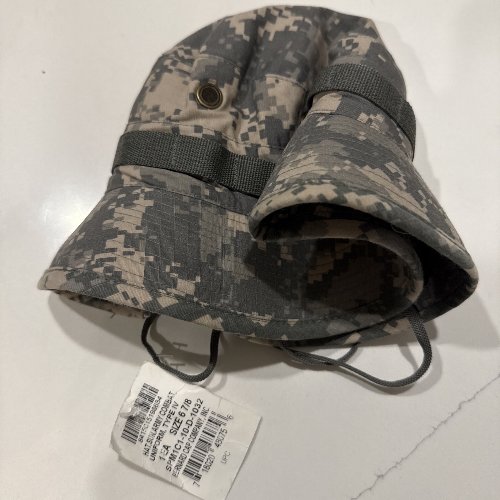 NWT US Army Issue ACU Digital Camo UCP Boonie Hat Sun Hot Weather Field Sz 6 7/8