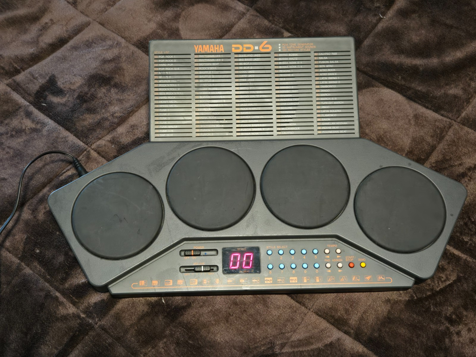 Yamaha DD-6 Digital Drum Percussion Machine 4 Percussion Pads -NO AC Power Cord