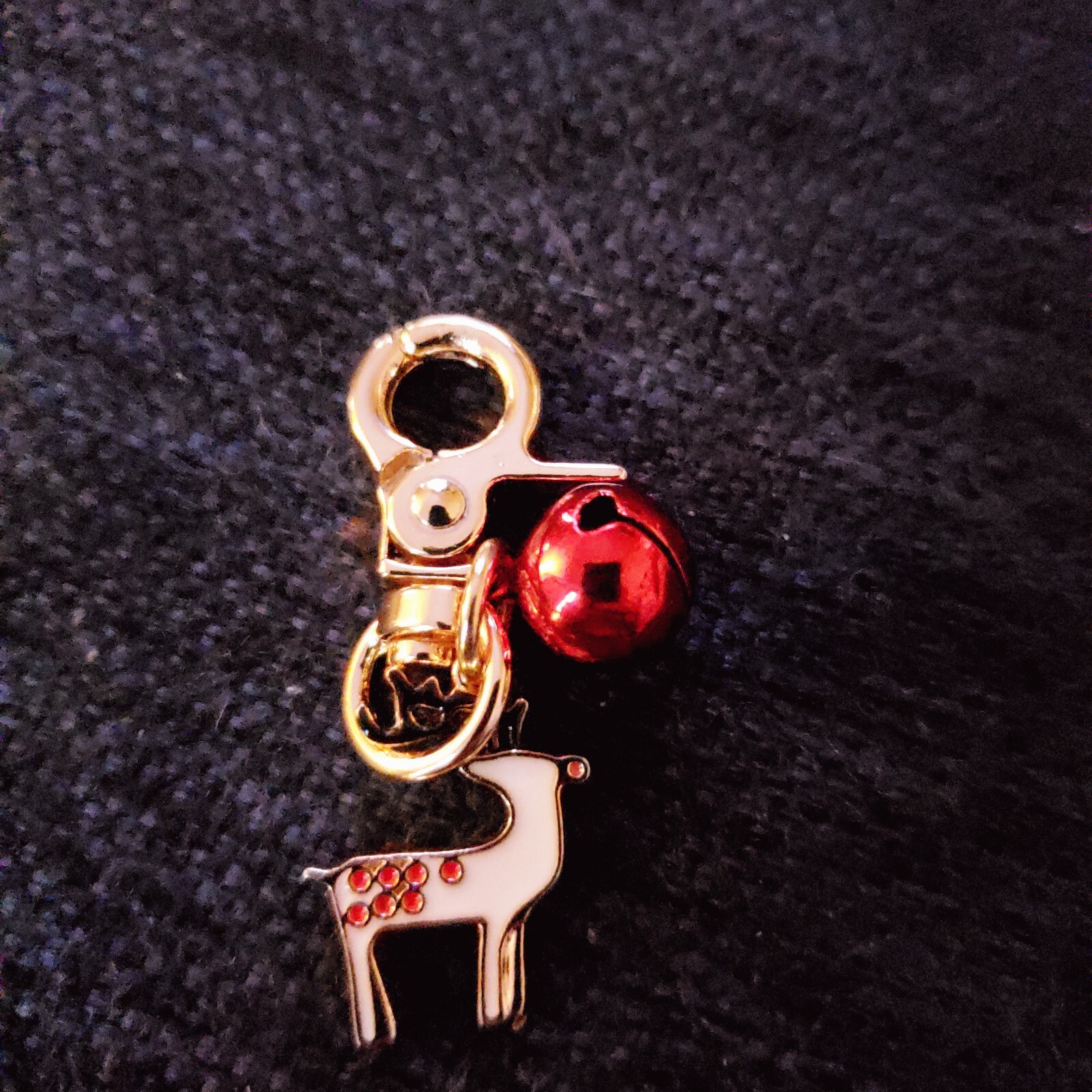 Adorable DOG or CAT CHRISTMAS COLLAR CHARM Bell & Reindeer