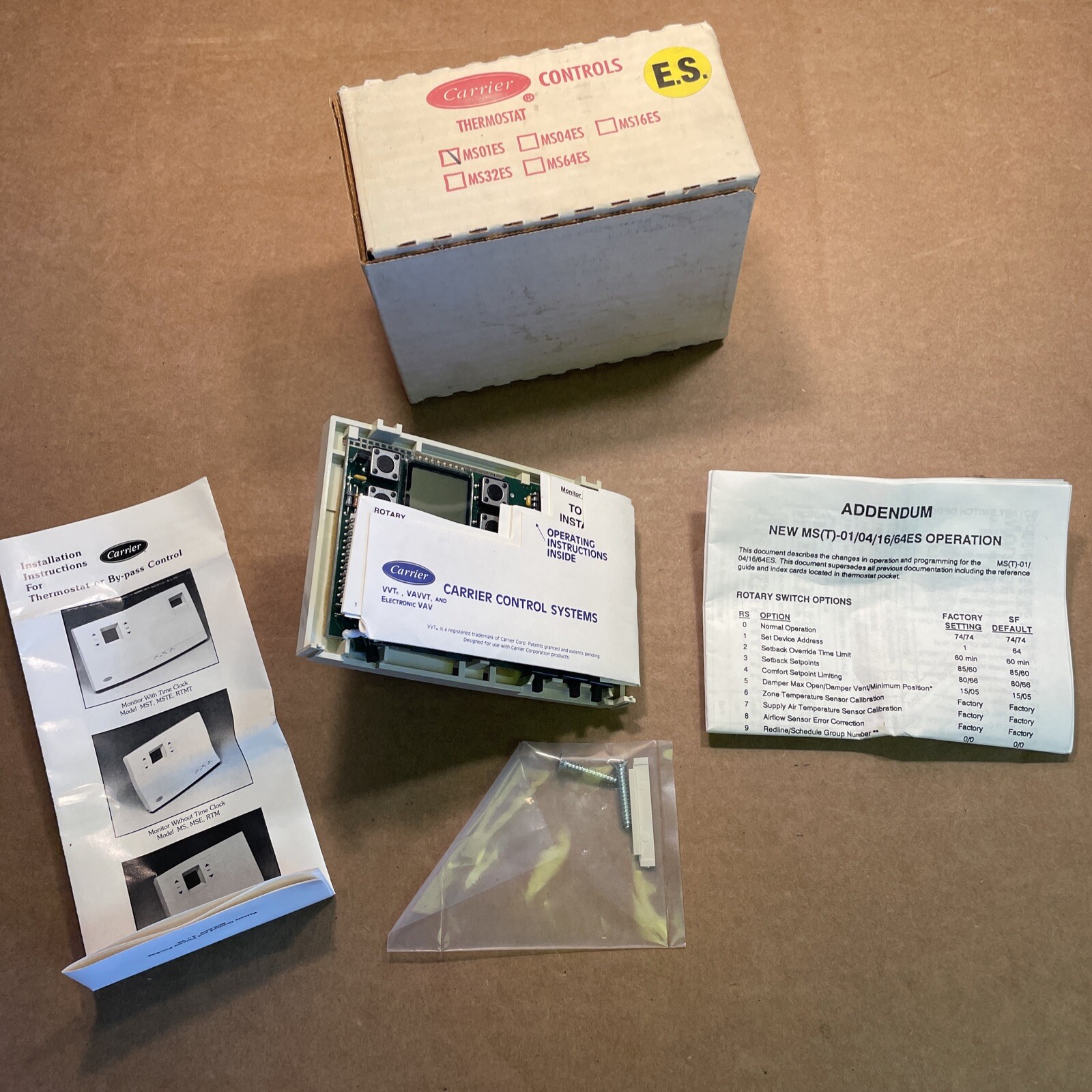 NOS Carrier MS01ES Thermostat Control Board (Without Top Cover) NEW