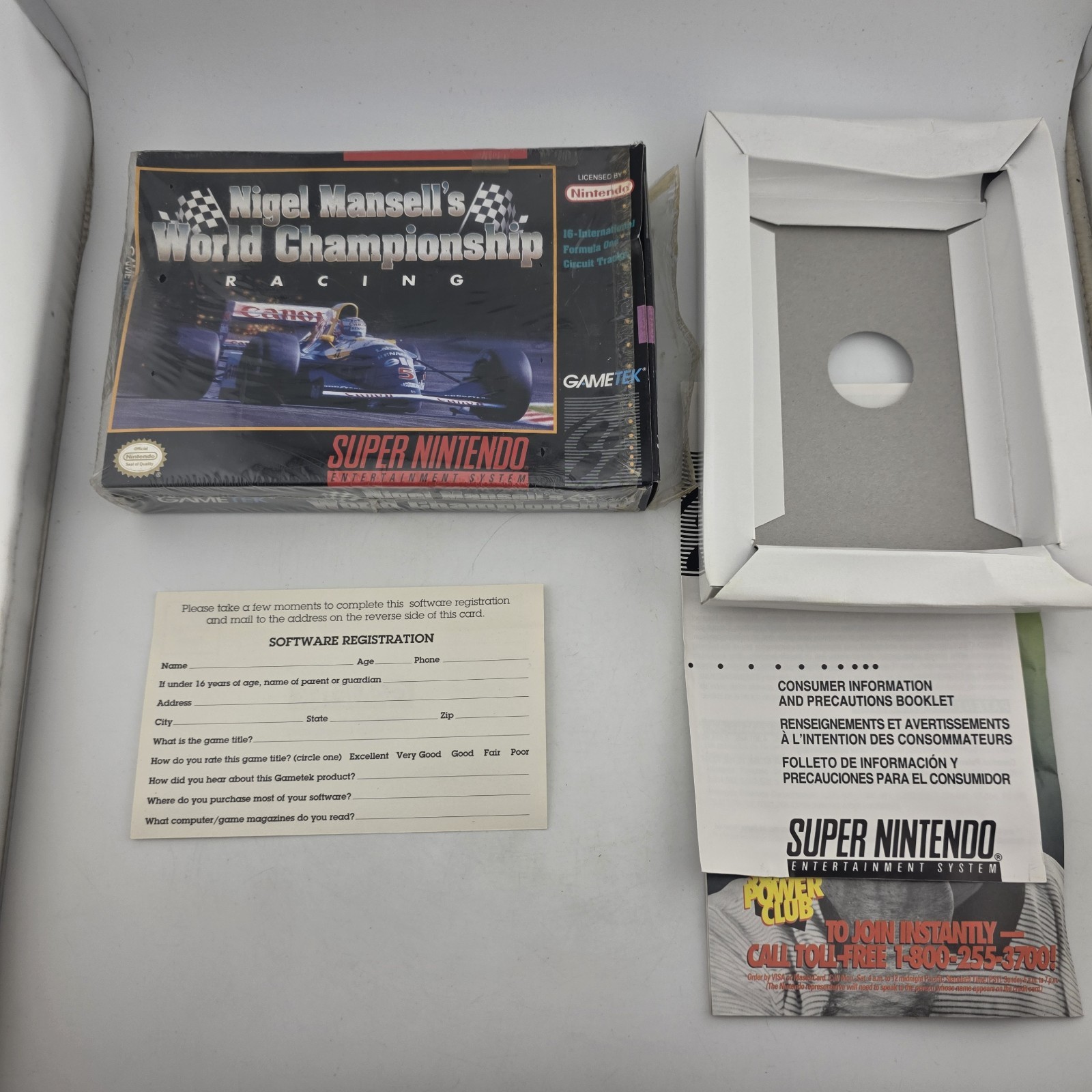 Nigel Mansell World Champ Racing - Box Only With Reg Card - Shrink - (No Game)