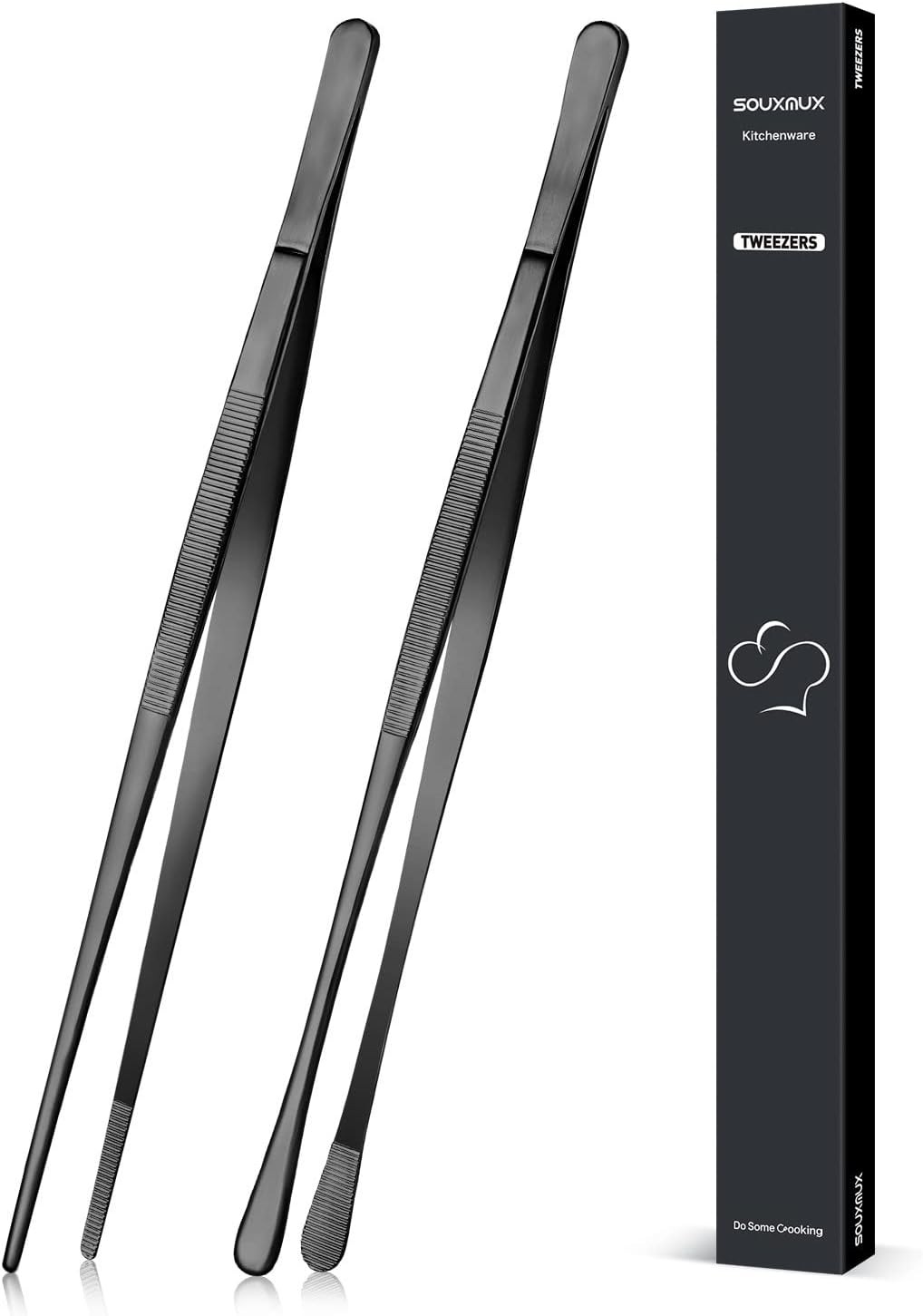 12-inch Cooking Tweezers Tongs Precis Serrated Tips, Stainl Steel
