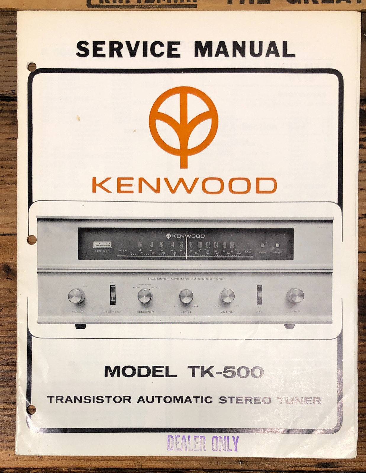 Kenwood TK-500 Tuner  Service Manual *Original*