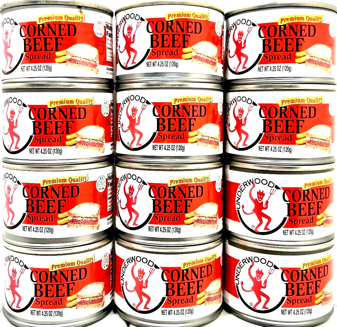 Underwood Premium Corned Beef Spread 4.25 oz ( Pack of 12 )~03/24/2027