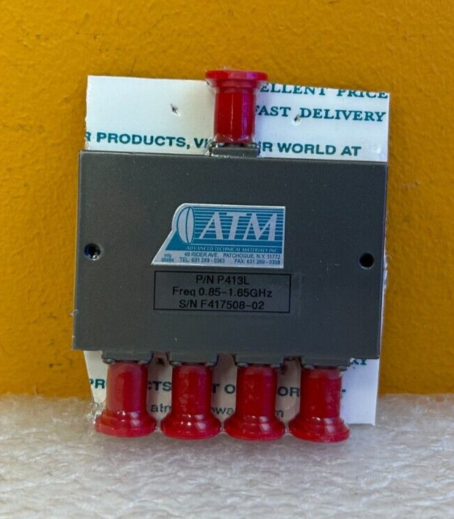 ATM Microwave/Narda P413L 0.85 - 1.65 GHz, SMA, 4-Way Coaxial Power Divider New!