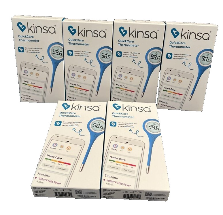 Kinsa QuickCare Digital Smart Thermometer Baby/Kid/Adult KSA-120 Accurate QTY:6