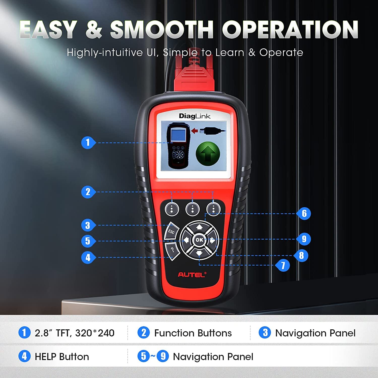 2026 Car All System Scanner Autel MaxiDiag Elite DiagLink OBD2 Diagnostic Reader