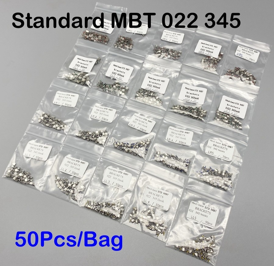 Dental Orthodontic Brackets Metal Braces Standard MBT 022 345 hooks Bulk Pack