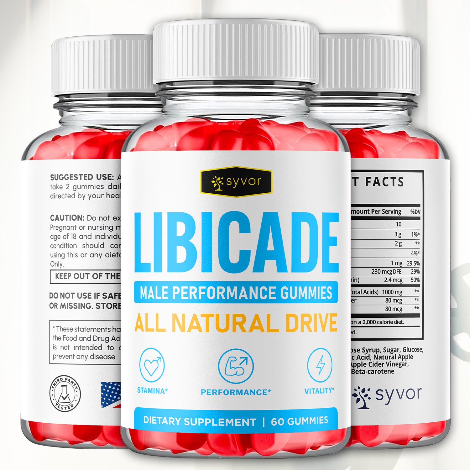 (5 Pack) Libicade Gummys Advanced Male Support Formula Vitamin 300 Gummies