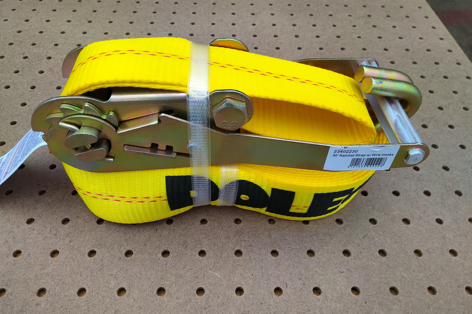 (2 PACK) DOLECO 2" X 30' YELLOW RATCHET STRAP WITH WIRE "J" HOOK WLL 3333 LB
