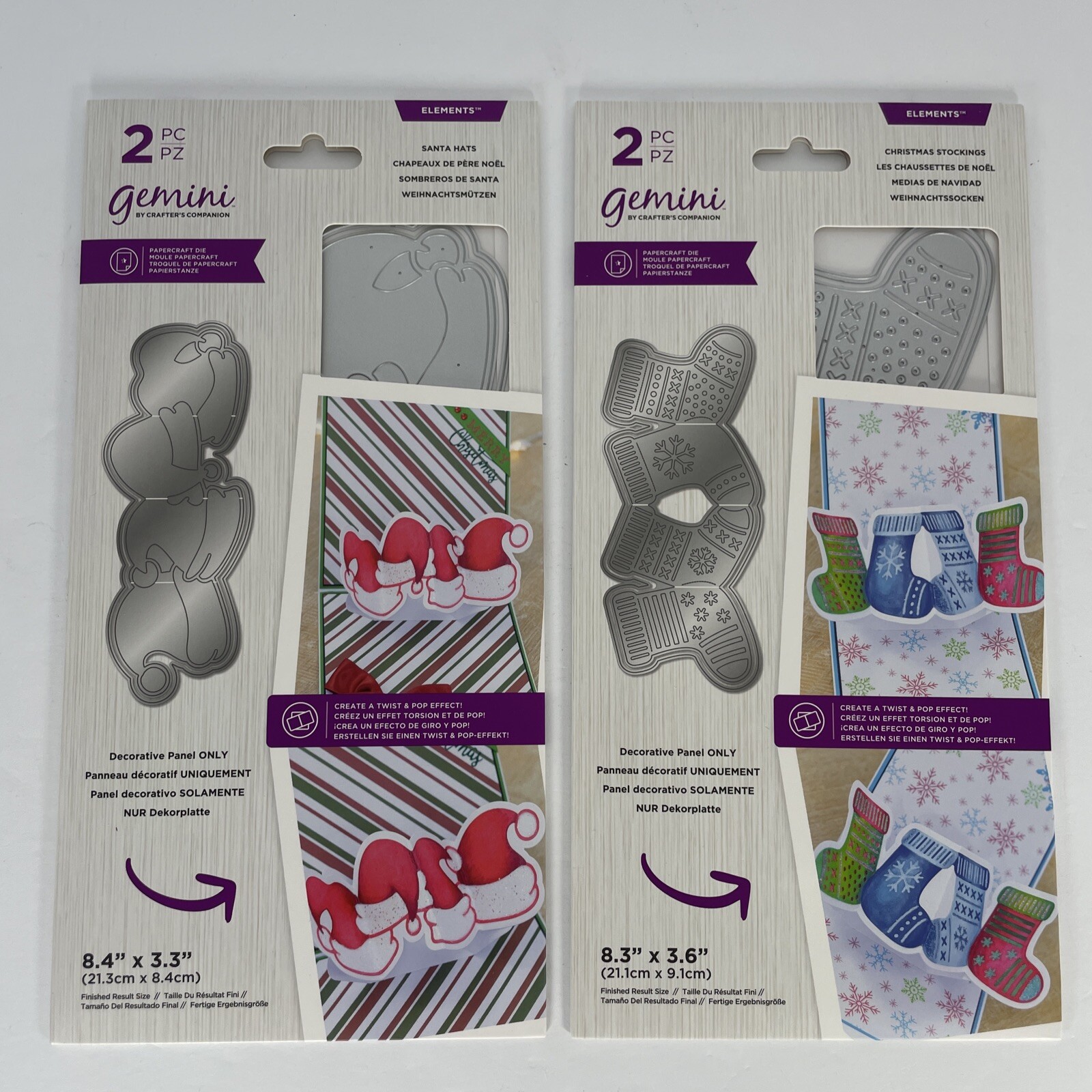Gemini Metal Die Elements Christmas Twist & Pop Collection by Crafters Companion