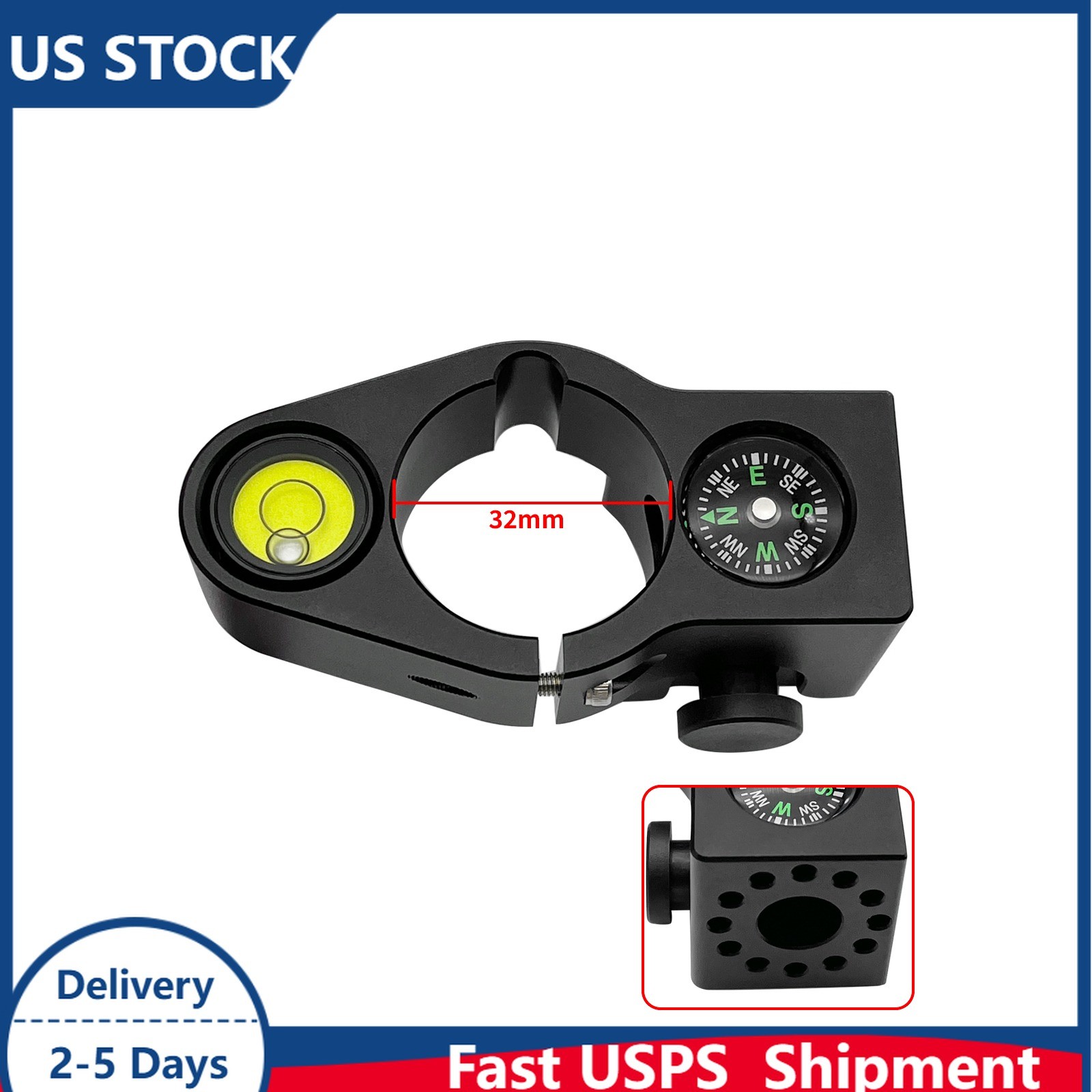 Claw Prism Pole Rod Cradle Clamp 32MM For Trimble Topcon Sokkia Data Collector