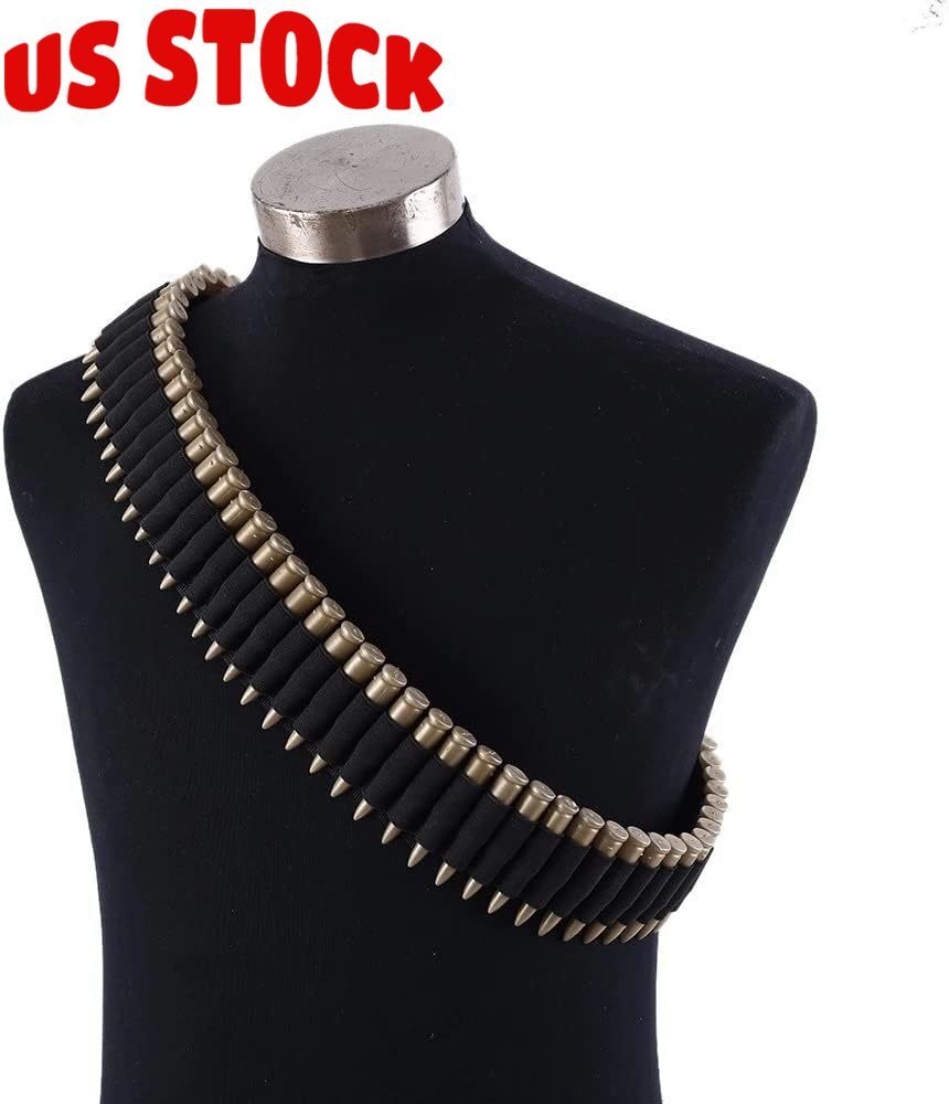 50 Rounds Rifle Bullet Cartridge Bandolier Belt for 308 Cal. 30-30 30-06 38 357