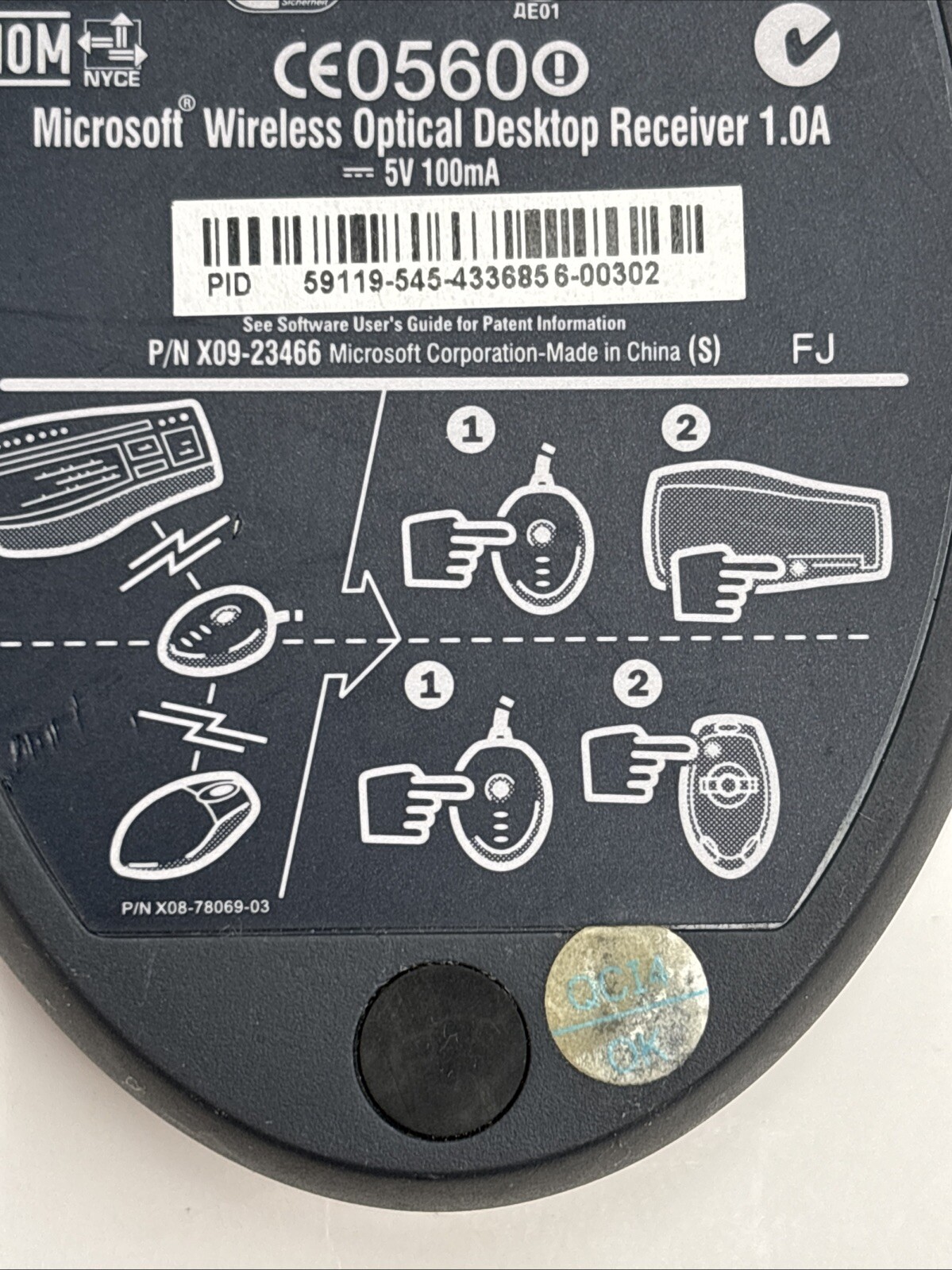 Microsoft Wired Optical Desktop Receiver 1.0A X09-23466 Wired USB Black Oem