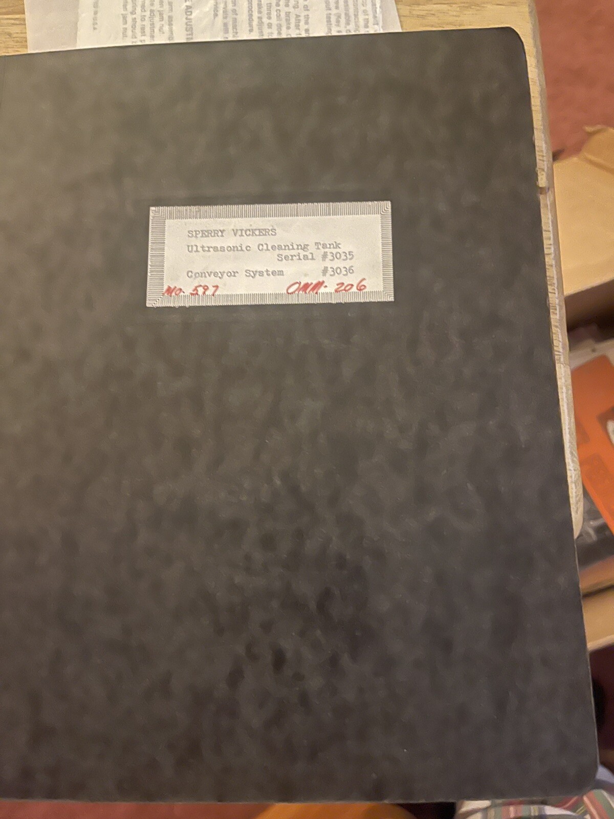 Sperry Vickers Ultrasonic Cleaning Tank Conveyor System Manual