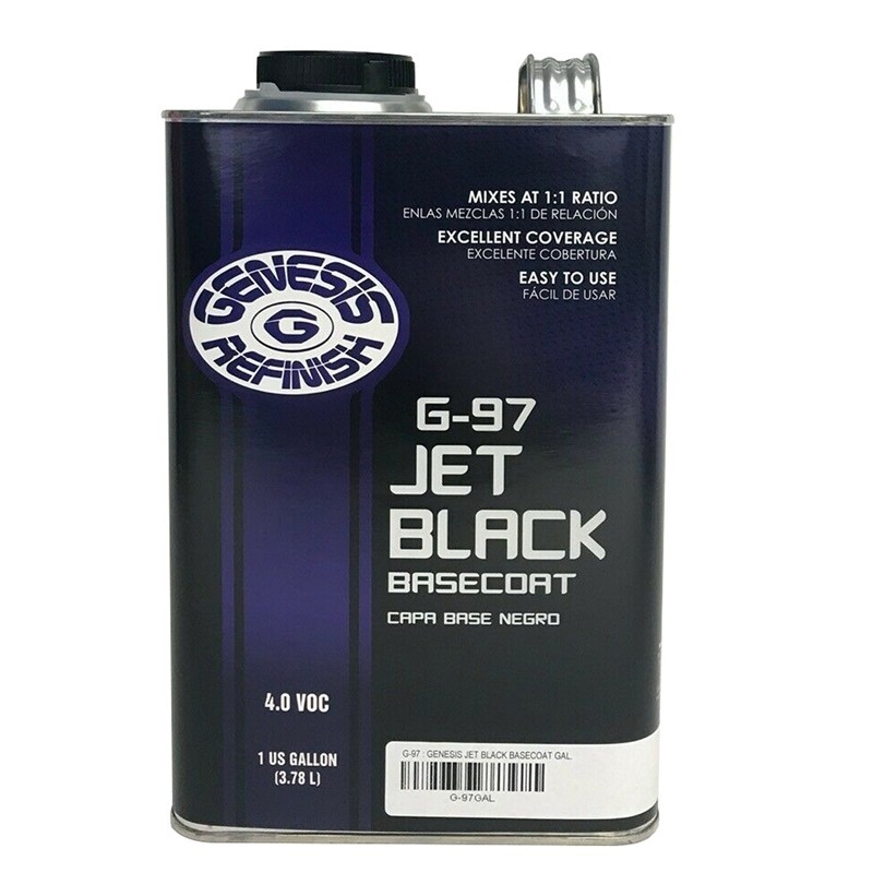 GENESIS REFINISH G-97 JET BLACK BASECOAT PAINT GALLON (MIX 1:1)-FREE SHIPPING!