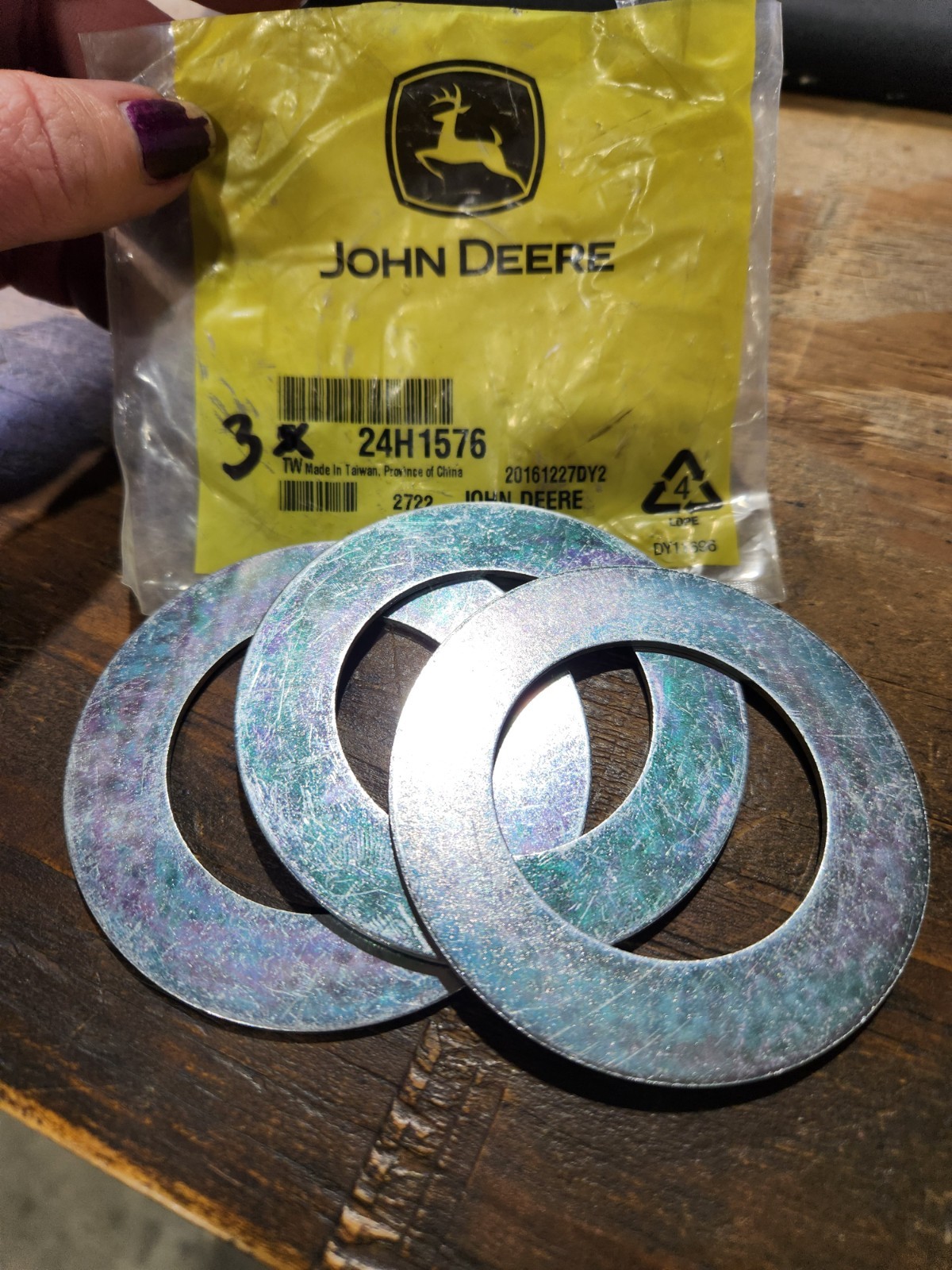 Qty 3** OEM John Deere 24H1576 Washer