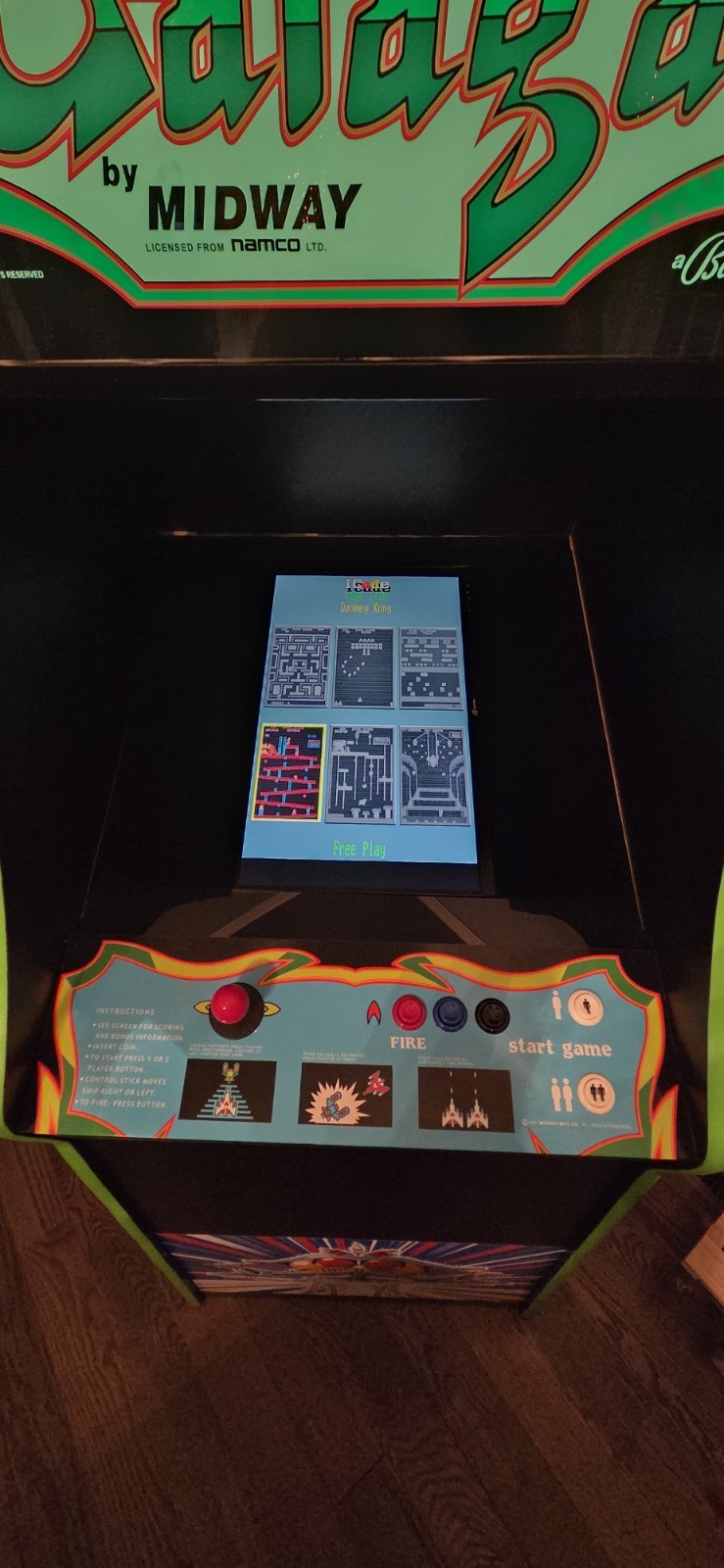 Galaga Arcade Multicade Machine