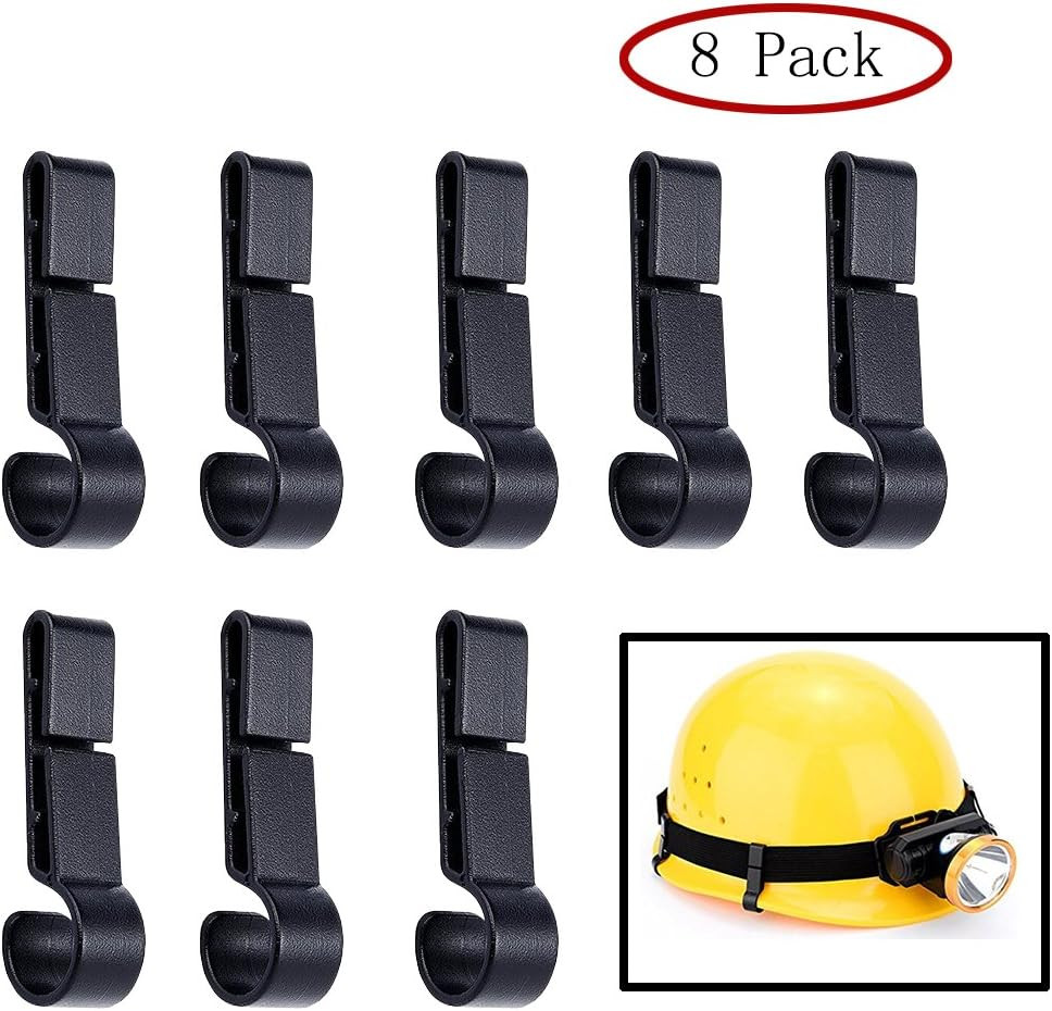 8 Ganchos para Linterna de Casco de Seguridad Soporte para Lampara Frontal Clip