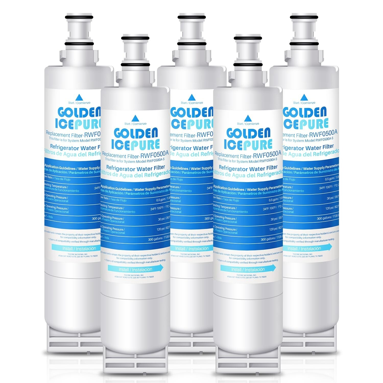 RWF0500A Refrigerator Water Filter Replacement for Filter 5, 4392857, 5PACK
