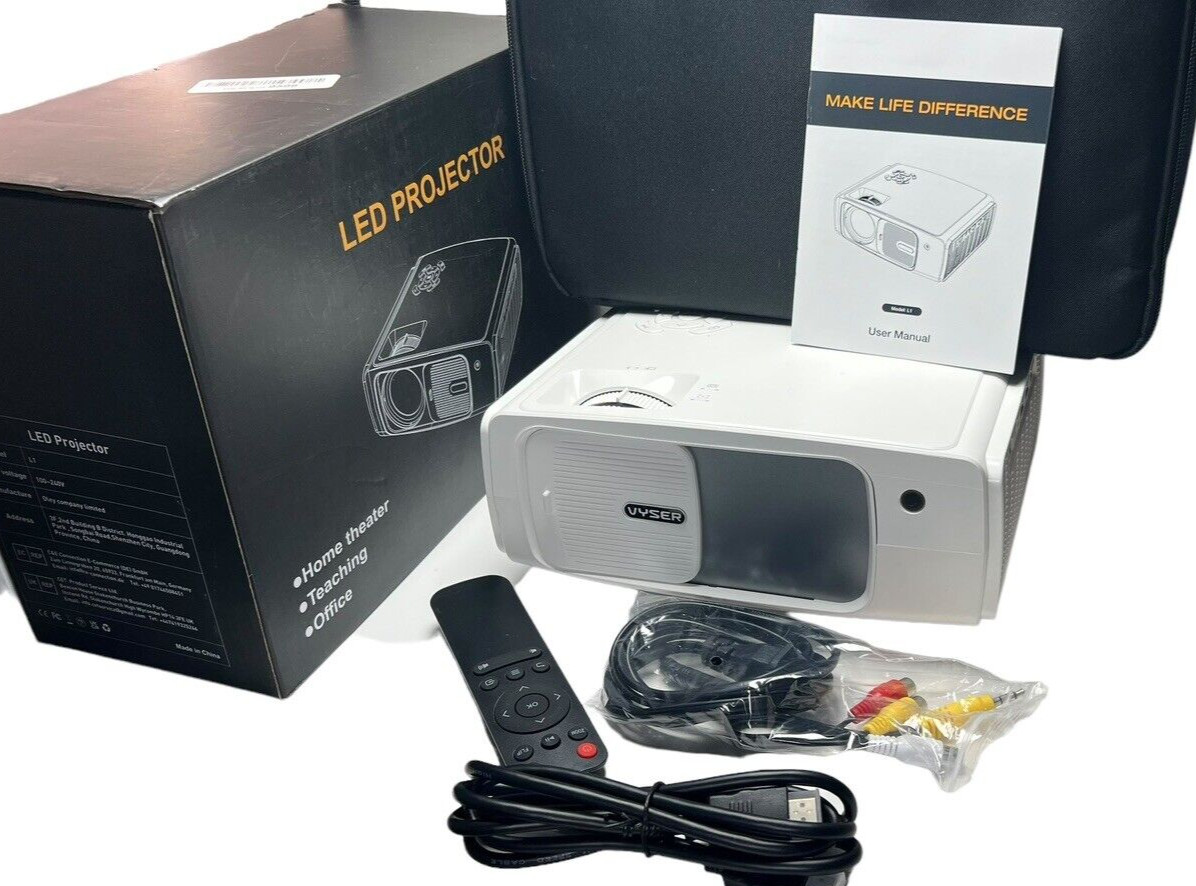 VYSER L1 Native 1080P 400 ANSI 5G WiFi Bluetooth Projector + Keystone Correction