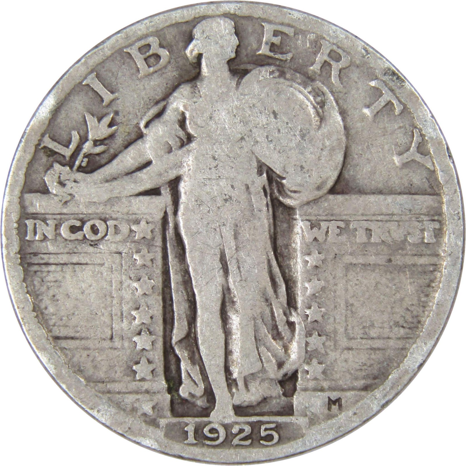 1925 Standing Liberty Silver Quarter G Good 25c Coin Collectible
