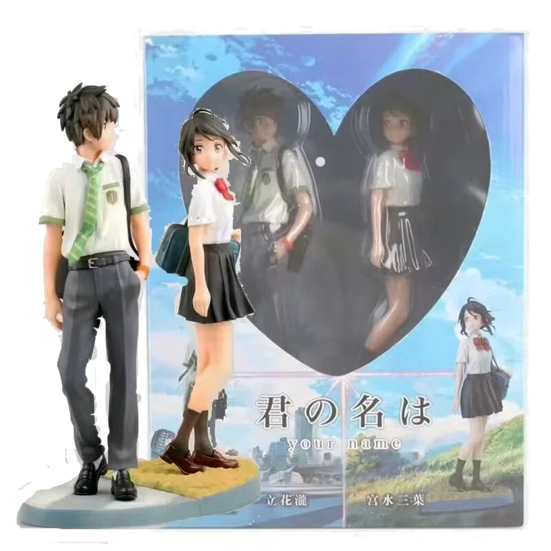 US! Your Name Mitsuha Miyamizu & Taki Tachibana Figure Model 1Pair 23cm BOX Gift