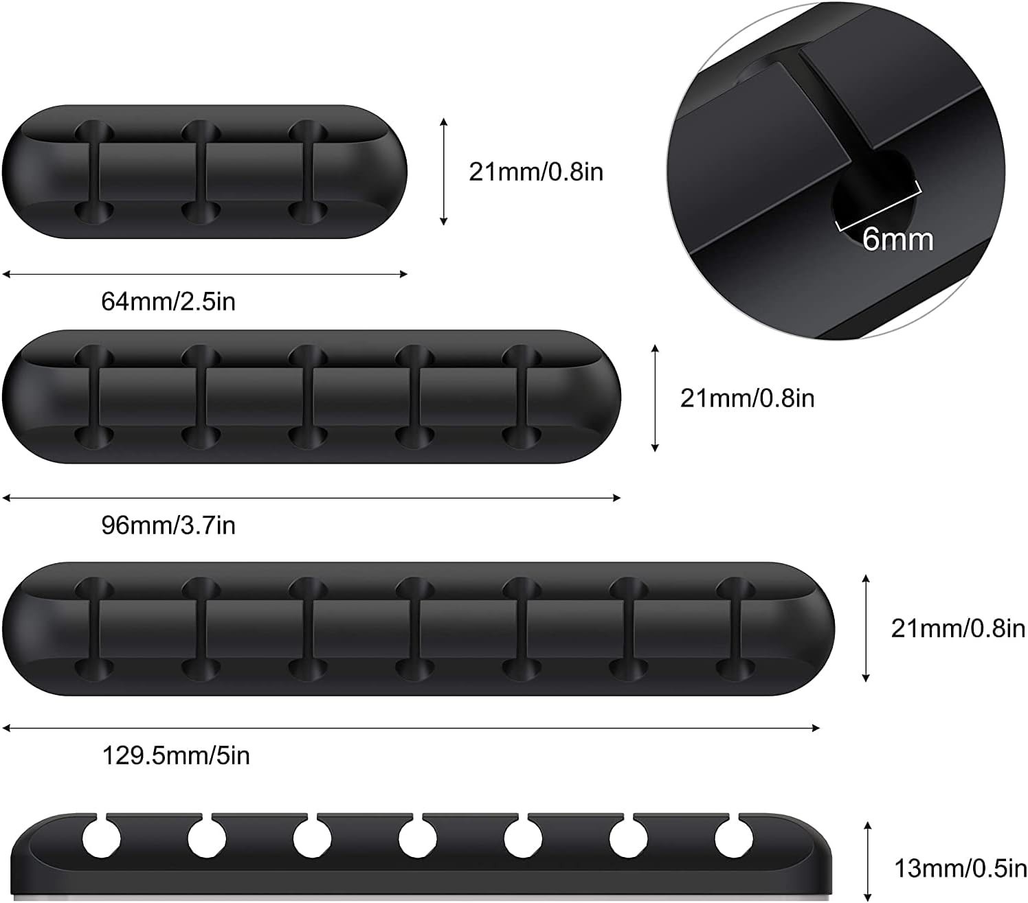 3-Pack Silicone Cable Holder Clips - Modern Cable Management Solution