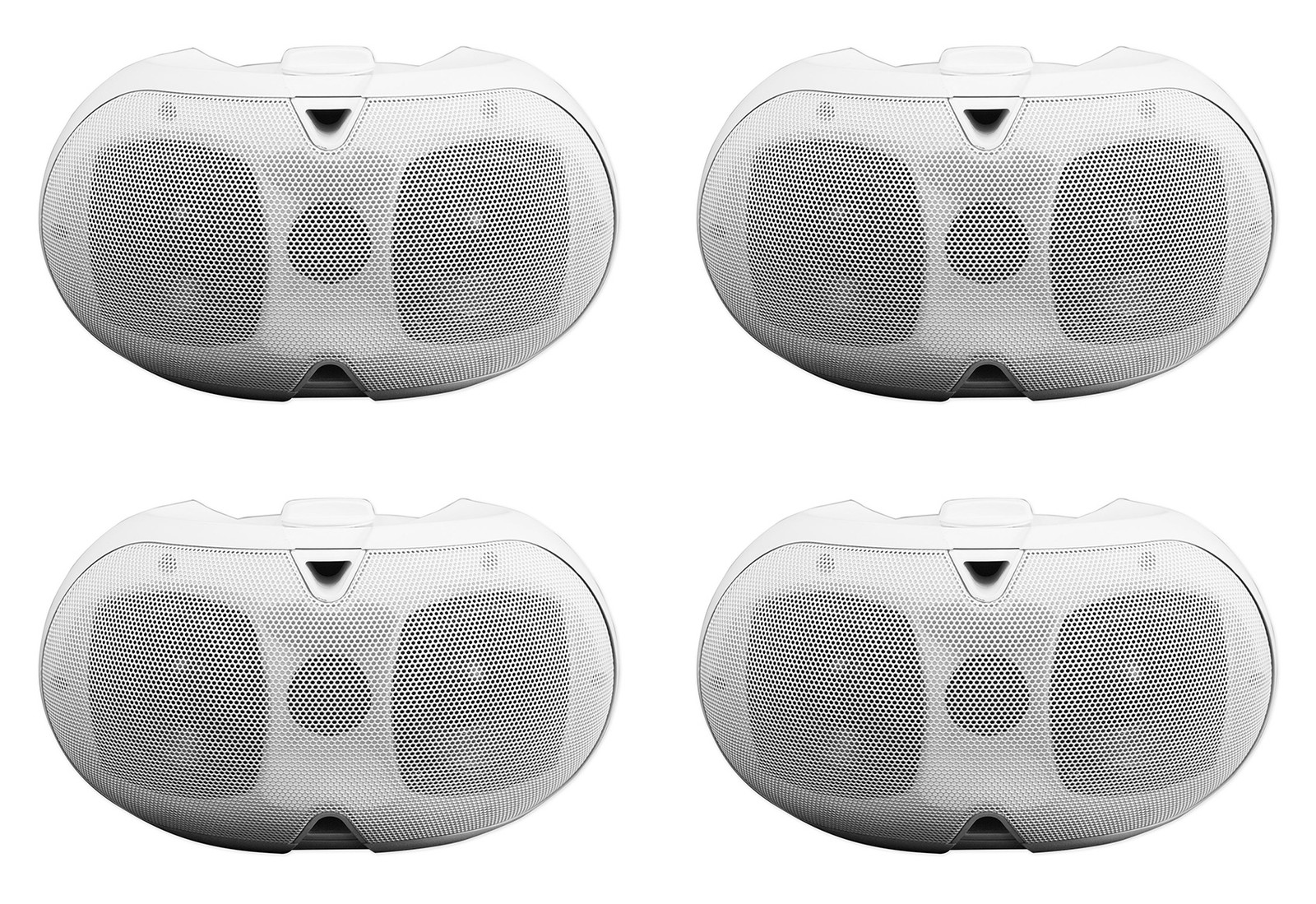 (4) Rockville D4-16 White Dual 4" 16-ohm Swivel Outdoor Home Patio Speakers