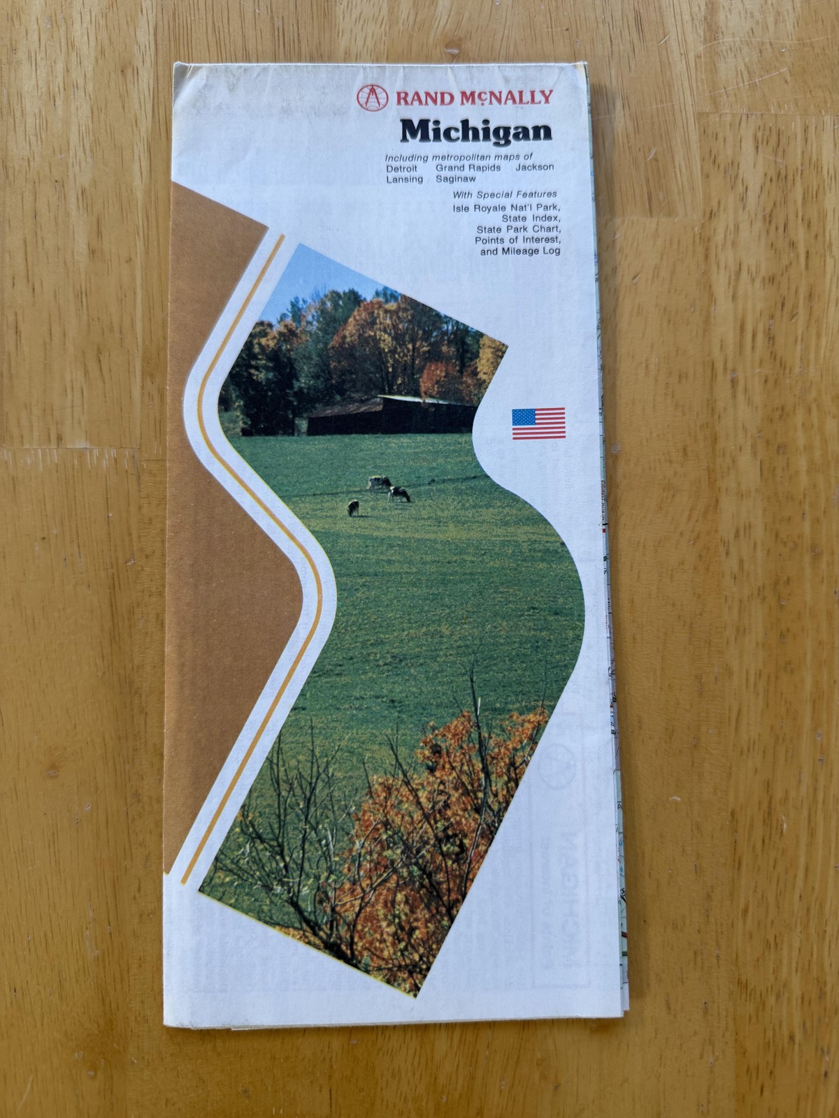 Vintage Rand McNally Michigan Road Map Travel Guide Folded Brochure USA
