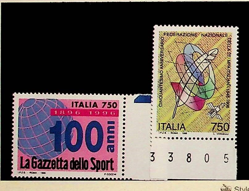 ITALY Sc 2073-74 NH ISSUE OF 1996 - NEWSPAPER - (DF25)